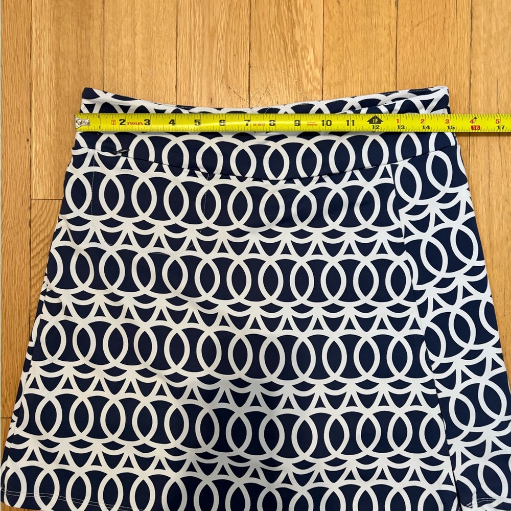 Lulu-B Navy White Geometric Pull-On Skort UPF 50 Coolant Fabric (SZ S) - Picture 5 of 8